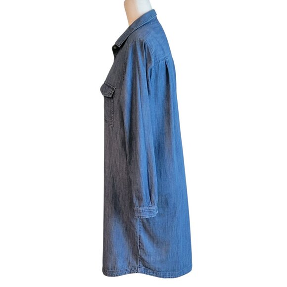 Old Navy LS Popover 100% Cotton Denim Chambray Shirtdress - Picture 3 of 14